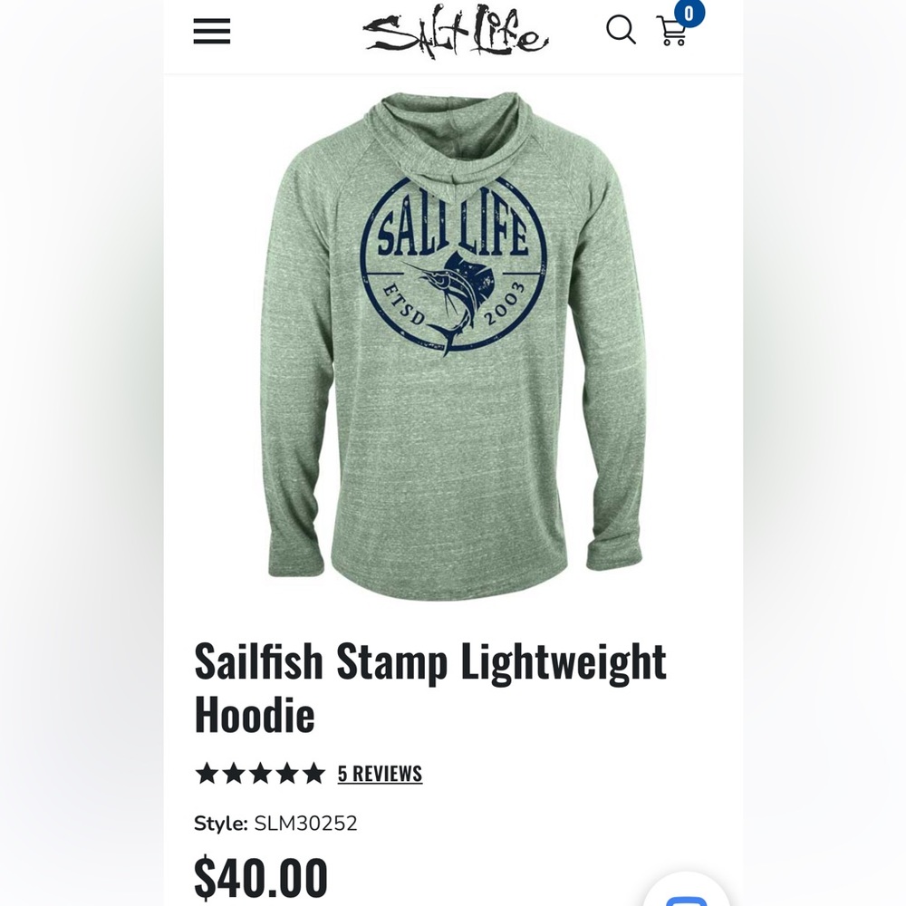 Saltlife Sailfish Stamp Lightweight Hoodie